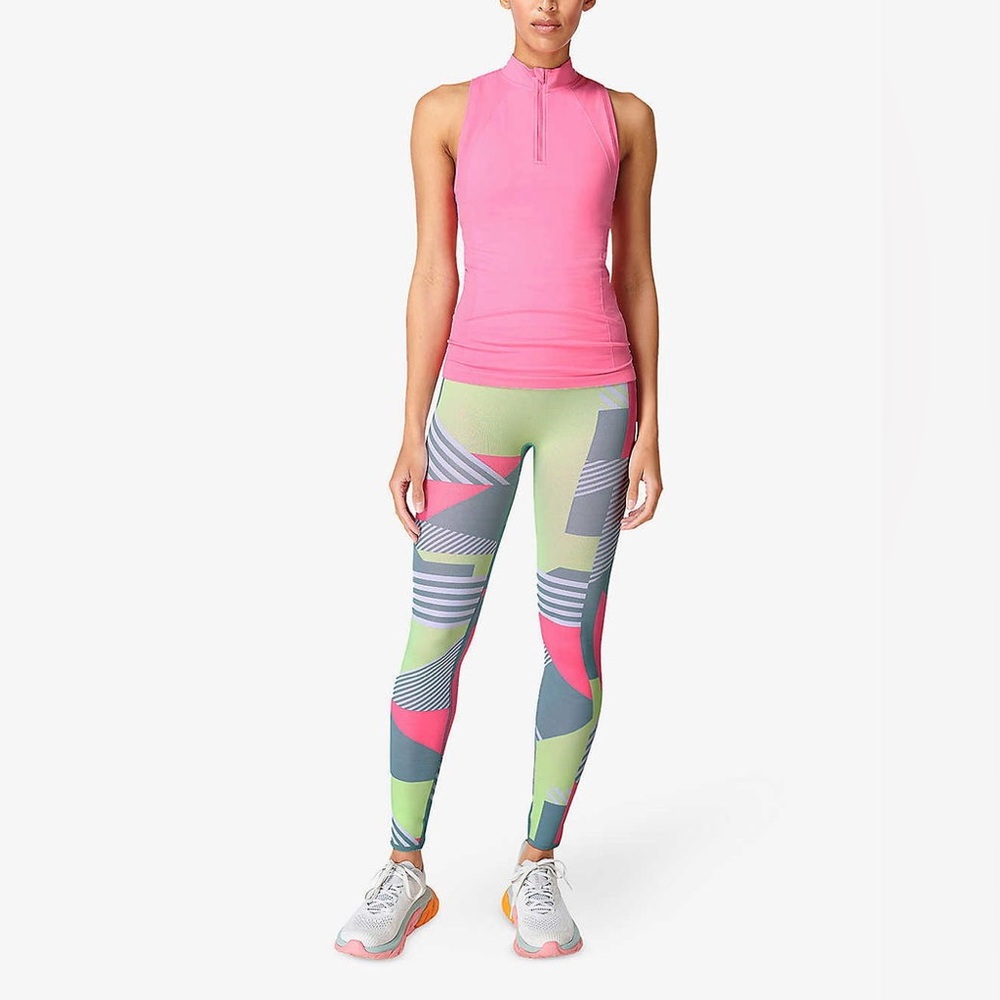 Sweaty Betty Interval Graphic-Print Seamless Workout Leggings Size L